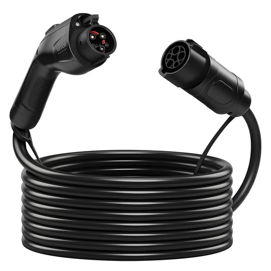 EV Charger Extension Cable, 40Amp 40 Ft J1772 Extension Cord Compatible With 120V-240V SAE J1772 Electric Vehicle Chargers, Level 1/Level 2 IP66 Heavy Duty Car Charging Cable With Carrying Bag