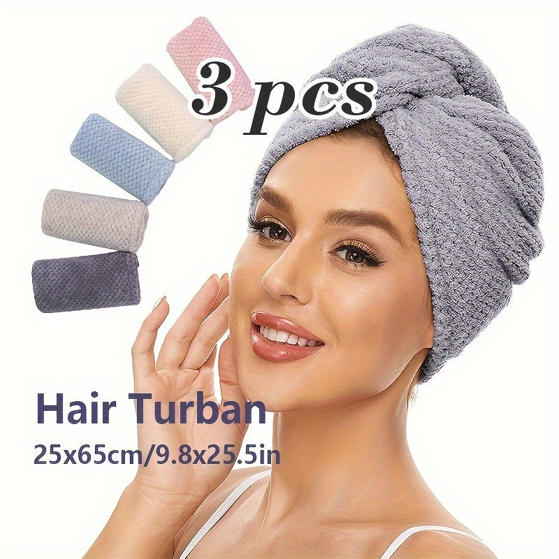 Womens Coral Fleece Hair Drying Cap Highly Absorbent Quick Drying Pineapple Weave Towel For Hair Drying