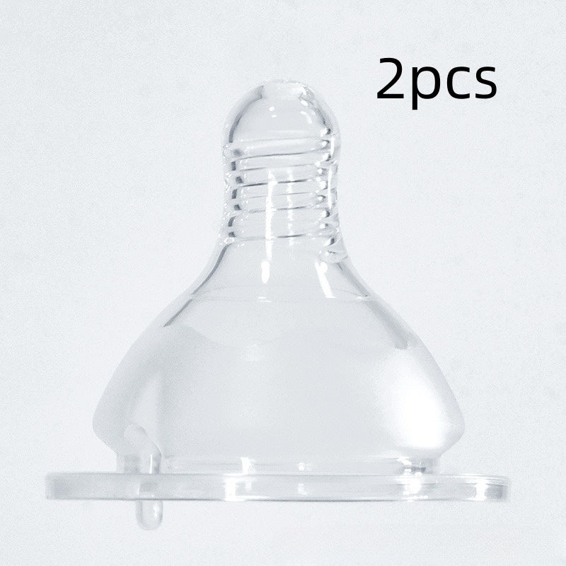 Newborn Baby Wide Mouth Feeding Bottle Liquid Silicone Nipple
