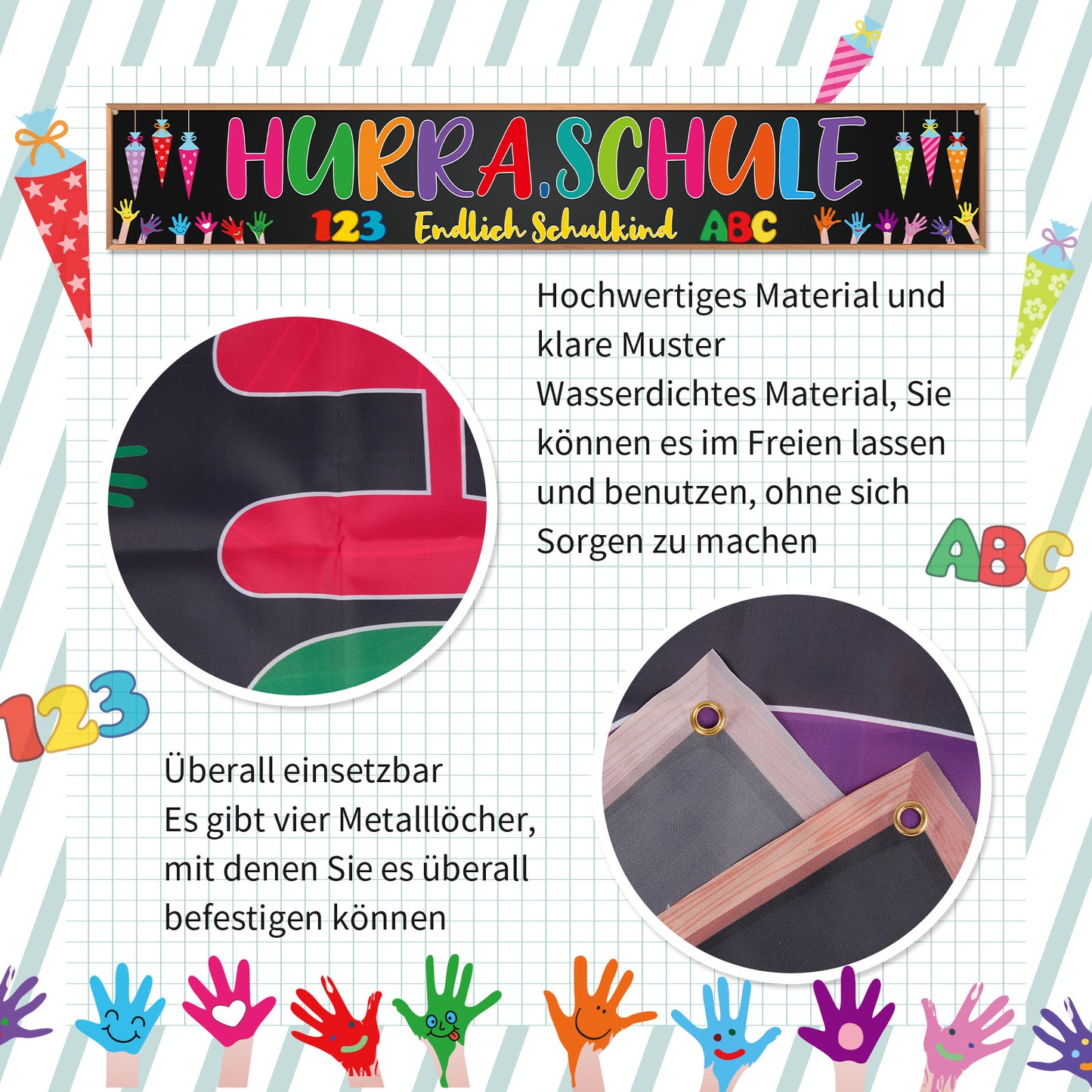 “Finally A Schoolkid” Banner—Decorative Banner For First Day Of School & Back-to-school—party Supplies Set