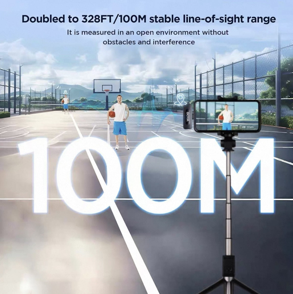 Wireless Lavalier Microphone With Triple-Level AI Noise Cancellation For Mobile Live Streaming And Recording