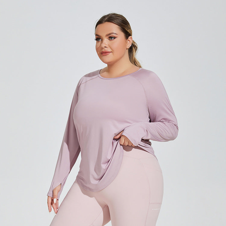 Large Size Loose Thigh-length Thin Yoga Wear Mesh Beauty Back Breathable Top