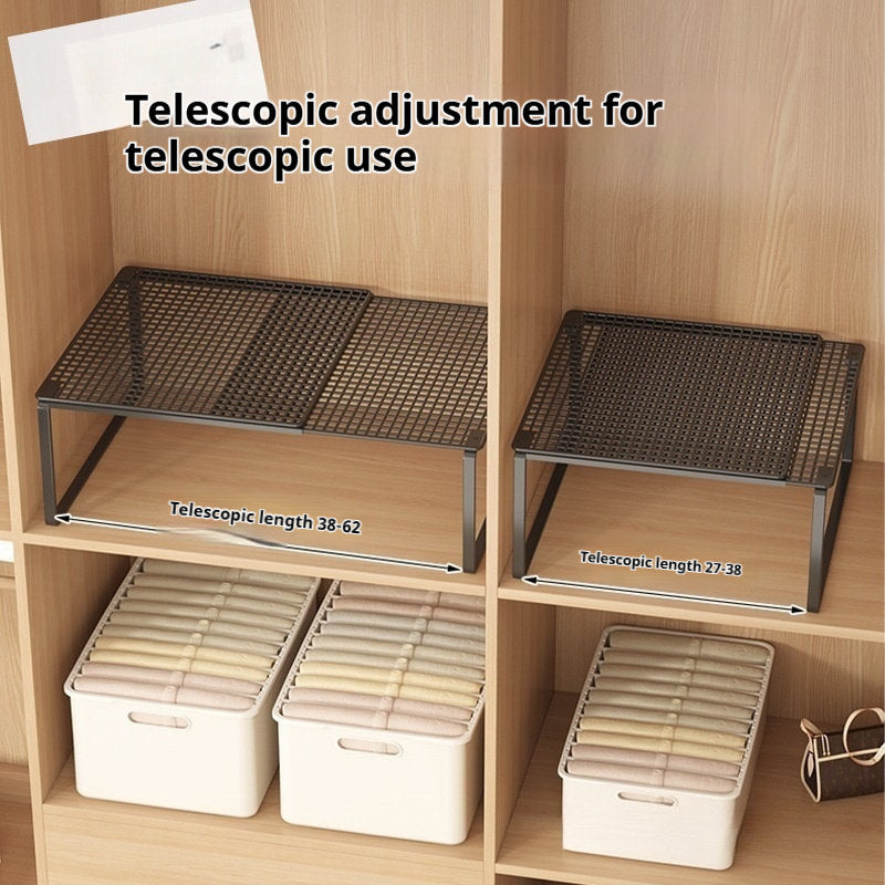 Minimally Designed Wardrobe With Layered Partitions And Storage Shelves