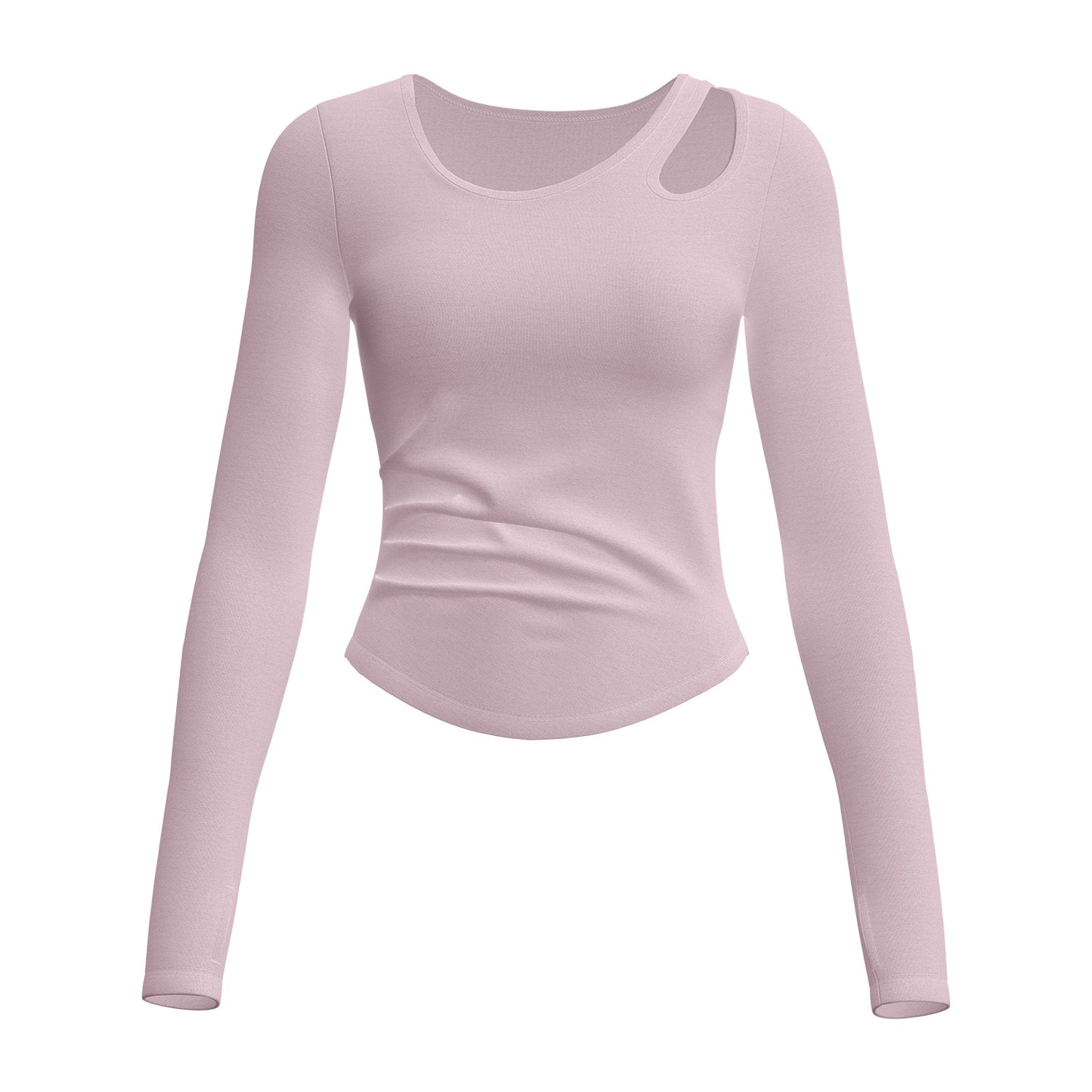 Hollowed-out Ruched Slim-fit Pilates Workout Fitness Yoga Top