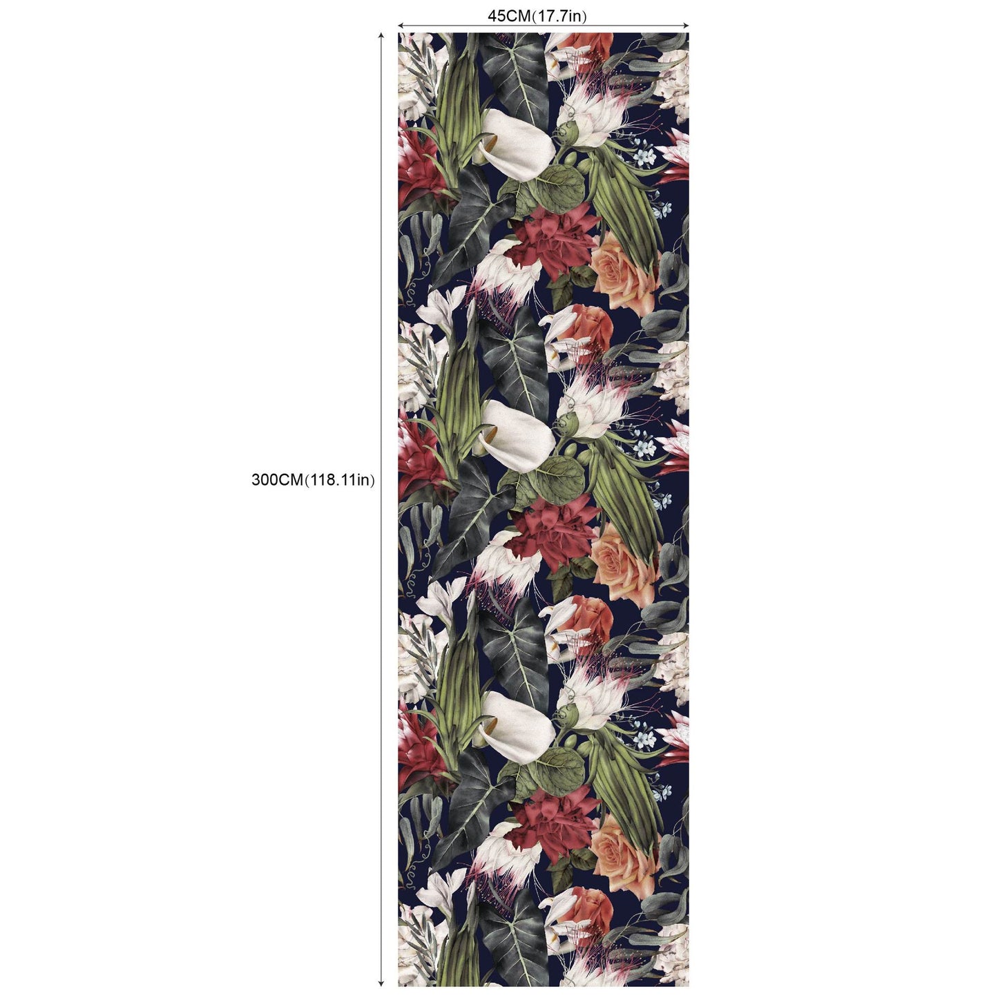 Removable Green Plants And Flowers Seamless Self-adhesive Wall Decor