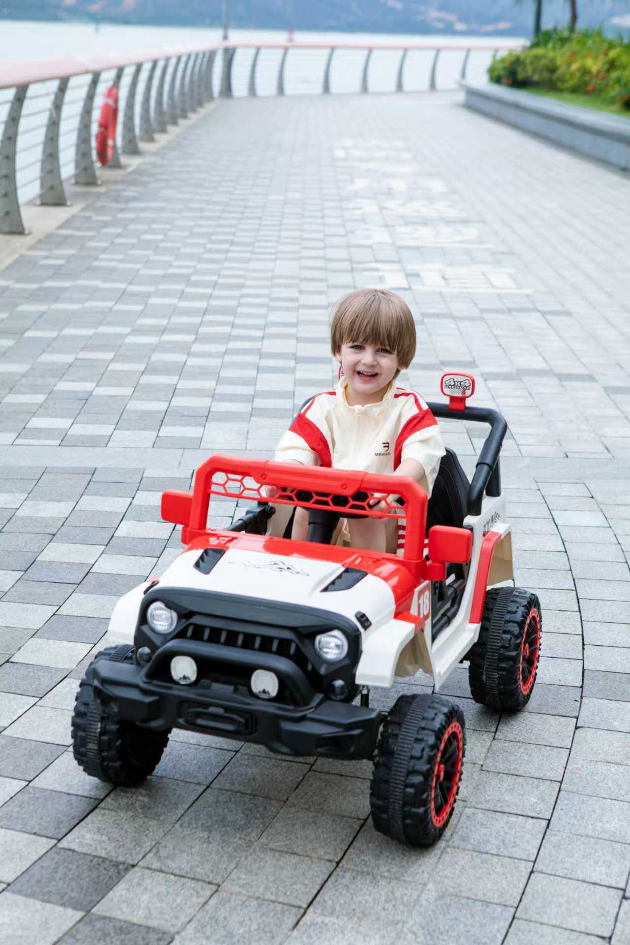 12V Ride On Car With Parent Remote Control, Toddler Electric Car With Spring Suspension, LED Lights & Music Player - Safe Battery Toy For Kids, Christmas & Birthday Gift WIGHT RED