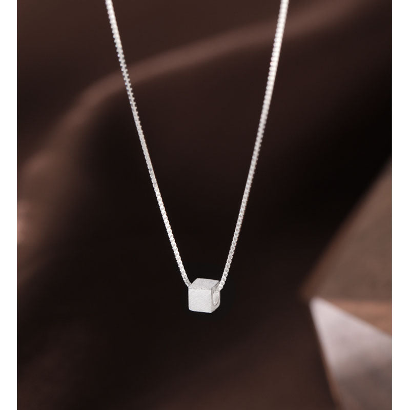 2026 New Trendy 925 Sterling Silver Square Necklace For Women, Light Luxury Niche Design Clavicle Chain For Summer
