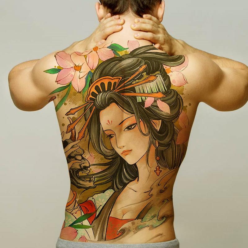Realistic Full Back Tattoo Stickers - Waterproof Temporary Body Art Decals for Men Women