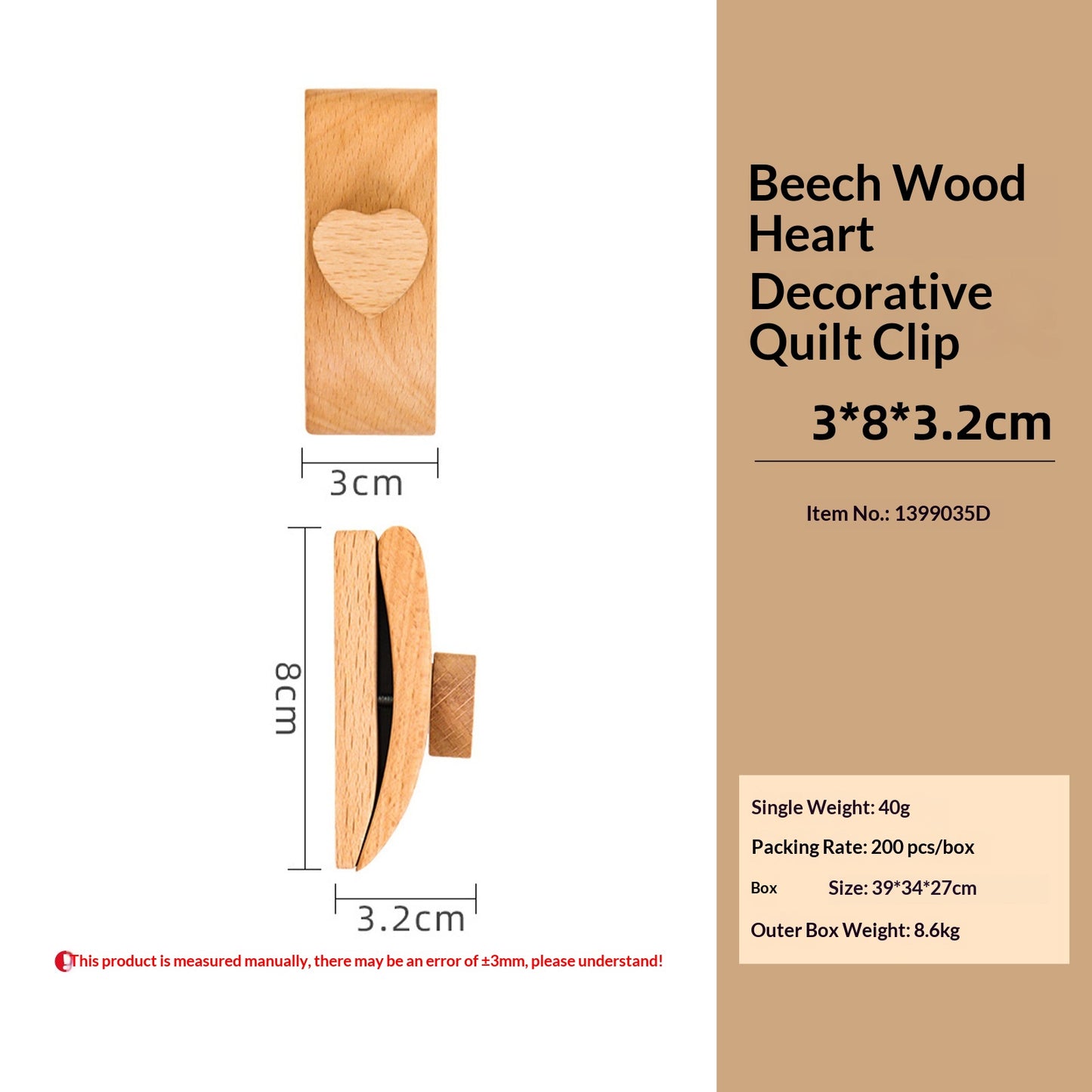 Cross-border Best-selling Classic Large Wooden Clip