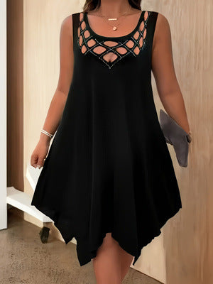Summer New Womens Fashion Solid-Color Dress
