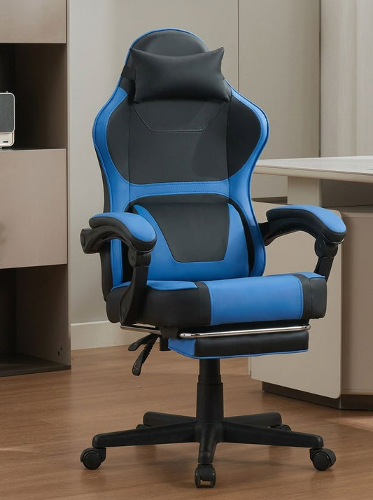 Ergonomic Business Gaming Chair With Lumbar & Neck Support, Adjustable Footrest, 300 Lbs Load Capacity  136 Kg , 360 Swivel, For Home Office & Relaxed Breaks