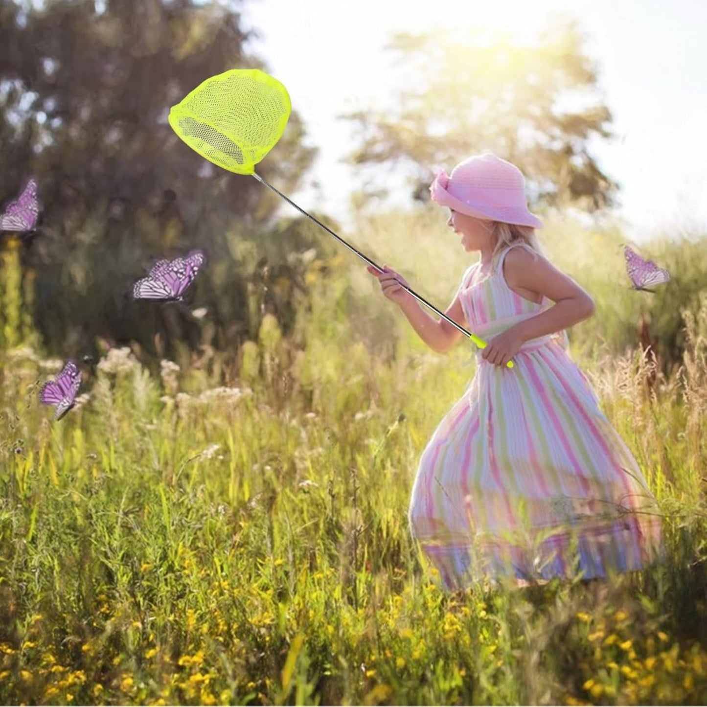 4-teiliges Schmetterlingsnetz Set Kescher Kombination Für Garten Outdoor-Partydekoration