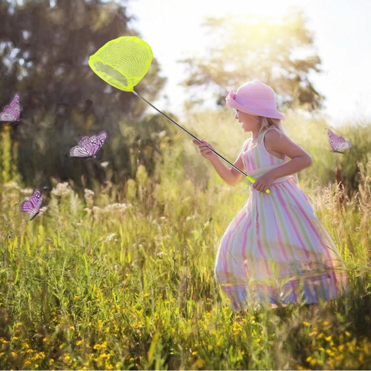 4-teiliges Schmetterlingsnetz Set Kescher Kombination Für Garten Outdoor-Partydekoration
