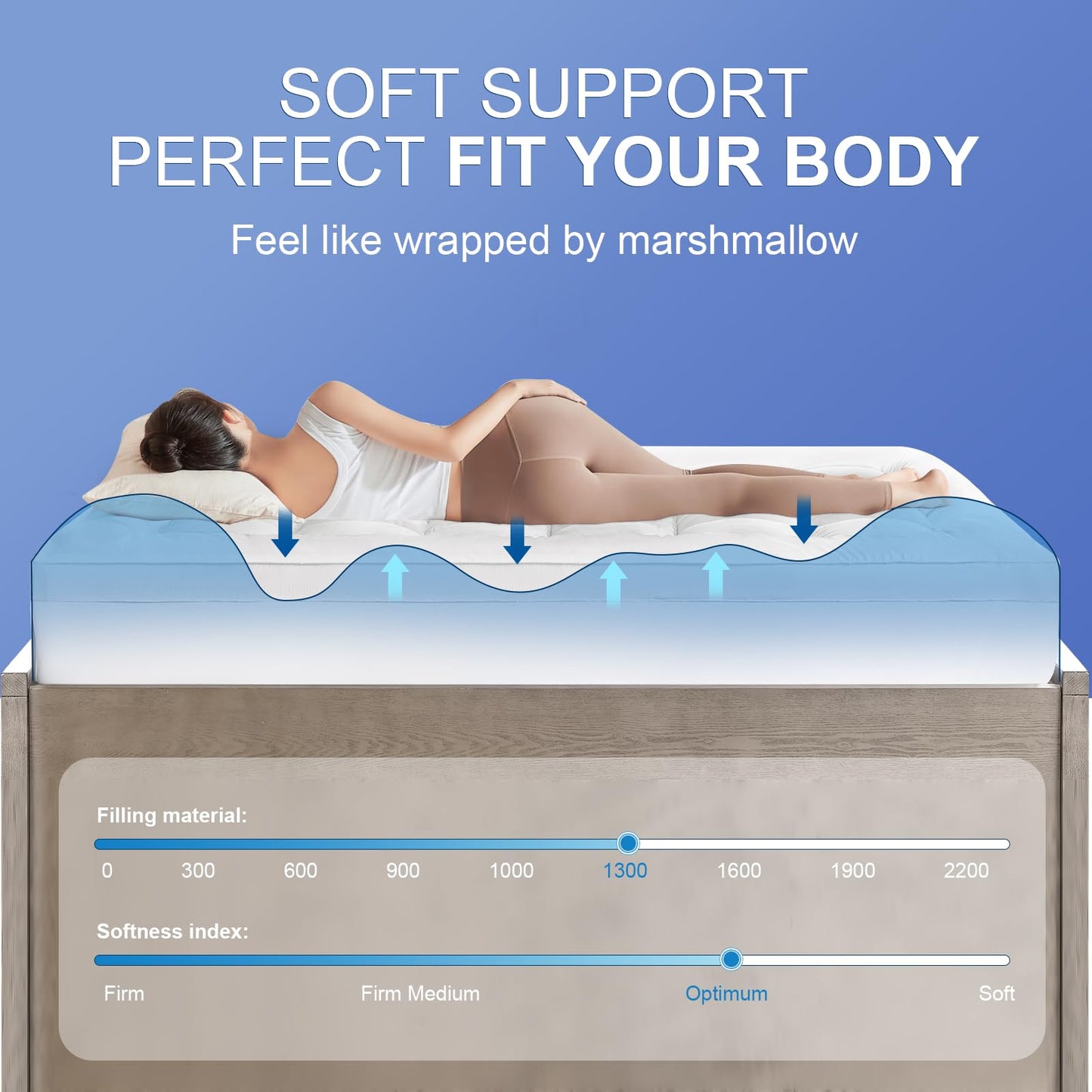 Sleep Solution Ultra Soft Queen Size Mattress Topper - Rayon Derived From Bamboo Pillow Top Mattress Pad For Back Pain Relief - Naturally Cooling For Hot Sleepers, Green