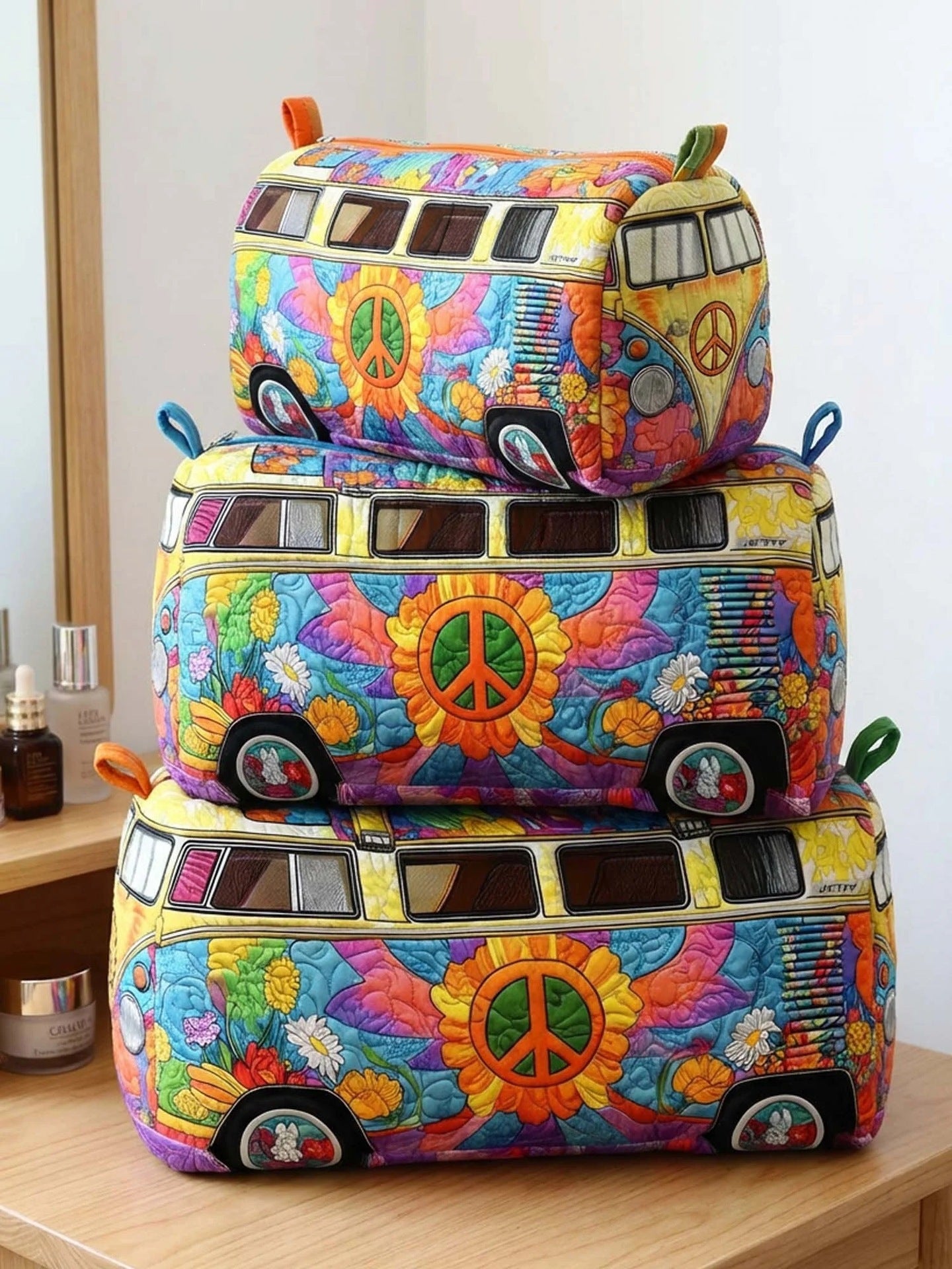 Printed Storage Makeup Three-Piece Set Multifunctional Bag