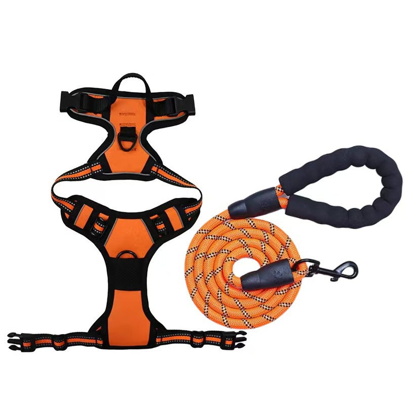 Multi-layer All-in-one Pet Dog Harness and Leash Set - Durable Nylon Walking Rope for Small Medium Large Dogs Outdoor Training