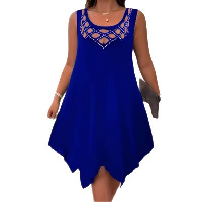 Summer New Womens Fashion Solid-Color Dress