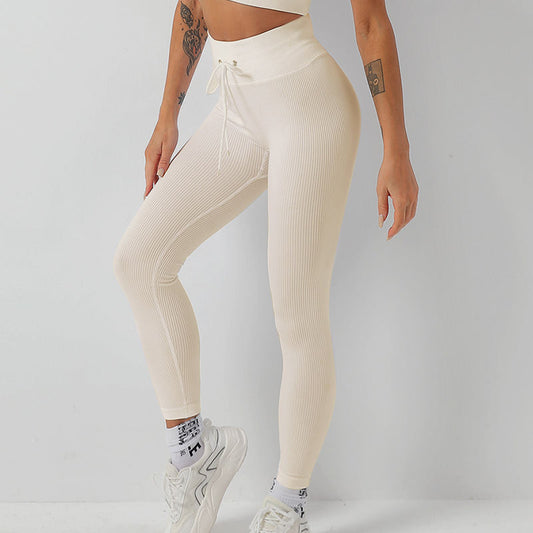 Women's Fashion High Waist Rib Knit Yoga Pants