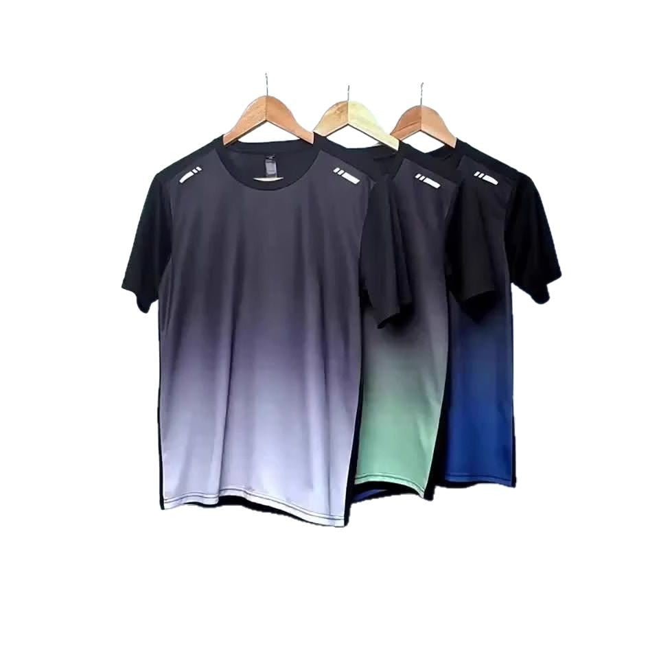 Gradient Motion Fitness Wear Summer Casual Set Short Sleeve Shorts