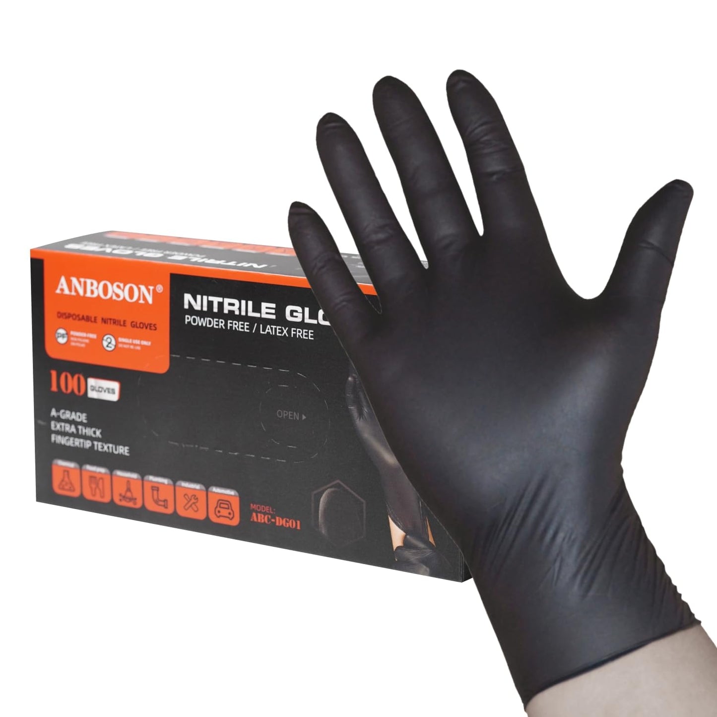 Thickened Food-grade Disposable Black PVC Waterproof Wear-resistant Household Beauty Experiment Gloves
