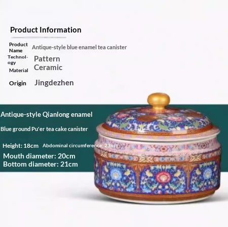 Storage Jar Antique-Style Gold-Inlaid Tea Caddy Craft Item