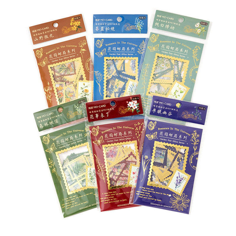 Stamp Gold-foil PET Sticker Pack For Bullet Journals
