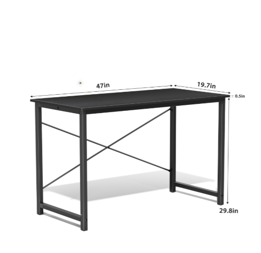 Computer Office Desk For Small Spaces, Writing Gaming Work Desk Modern Kids Study Table With Storage Bag & Headphone Hook