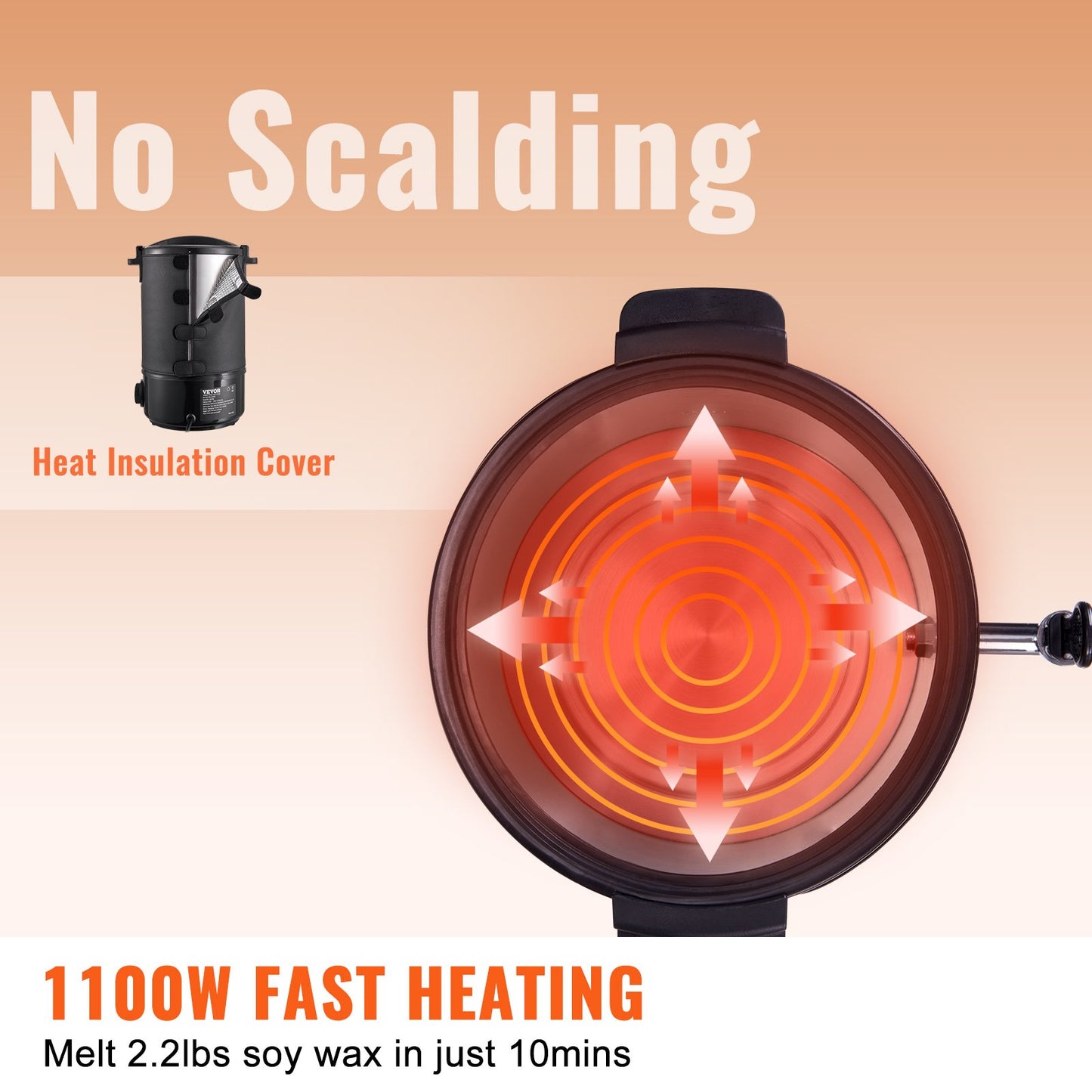 Wax Melter For Candle Making, 6.5 Liter Large Electric Wax Melting Pot Easy Pour Spout, 9-level Temperature Control, Easy Clean For Candle Soap Cream Beauty Bulk Production Business Or Home