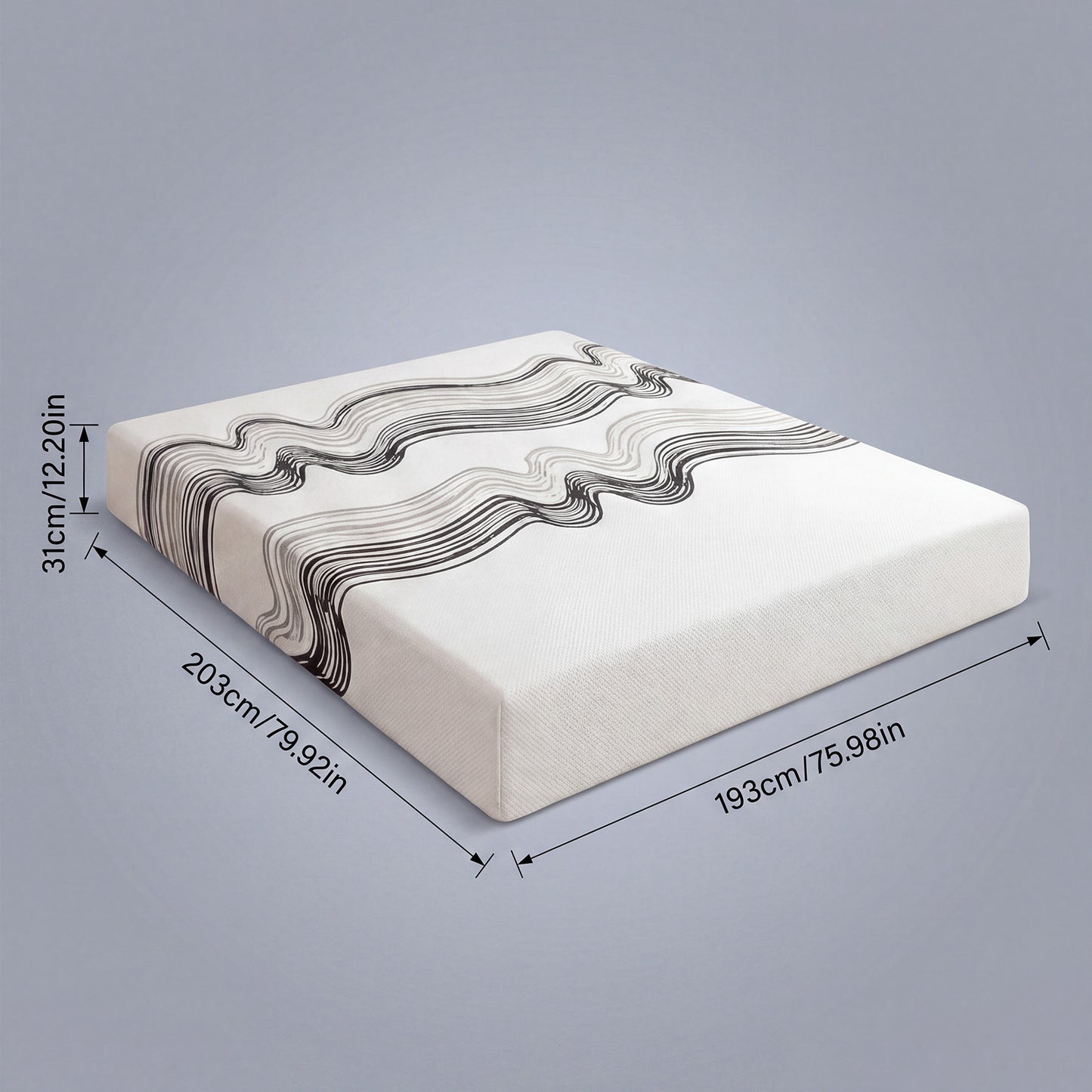 King Size Memory Foam Mattress 12 Inch King Mattress For Cooling Night Sleep Comfort Support Ink Painting