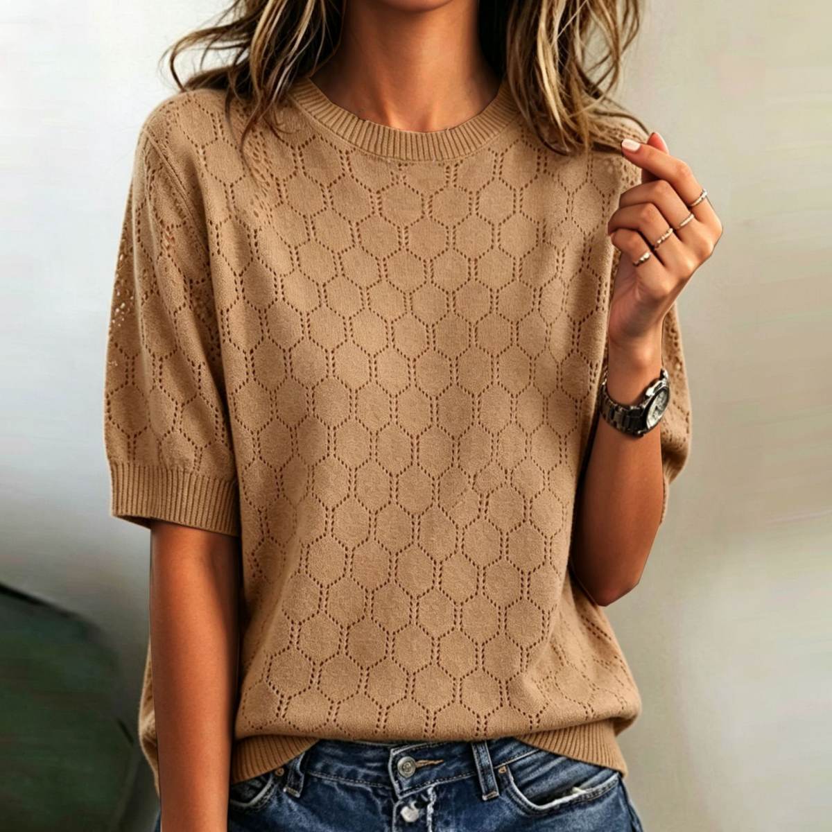 Springautumn Crew-neck Short-sleeve Hollow-out Womens Sweater Best-selling Style
