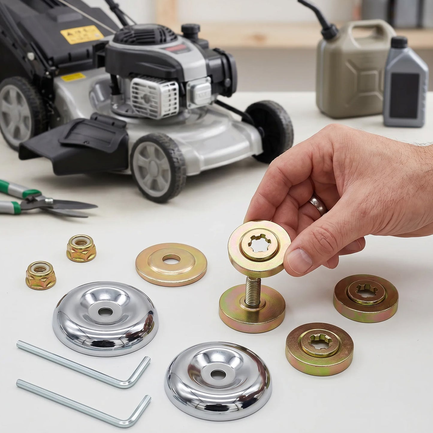 11-piece Lawn Mower Replacement Part Set With Pressure Plate, Guide Plate, Nuts, And Storage Box—accessories For Hand Tools