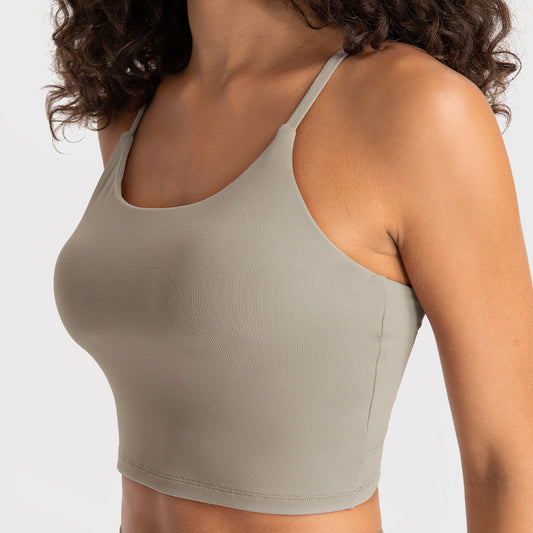 Push Up Shockproof Beauty Back Strap Sports Fitness Yoga Top With Chest Pad