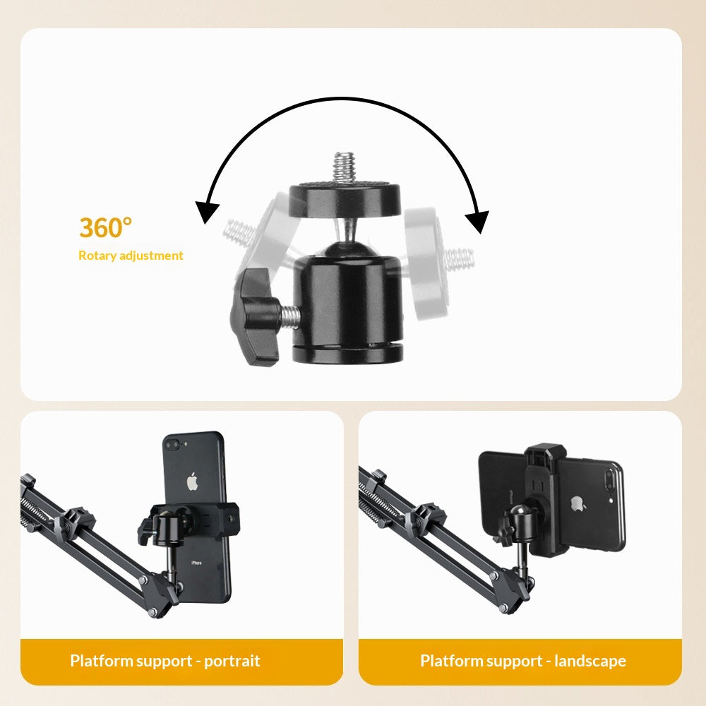 Mobile Phone Desktop Shooting With A Downward-angle Stand And Fill Light