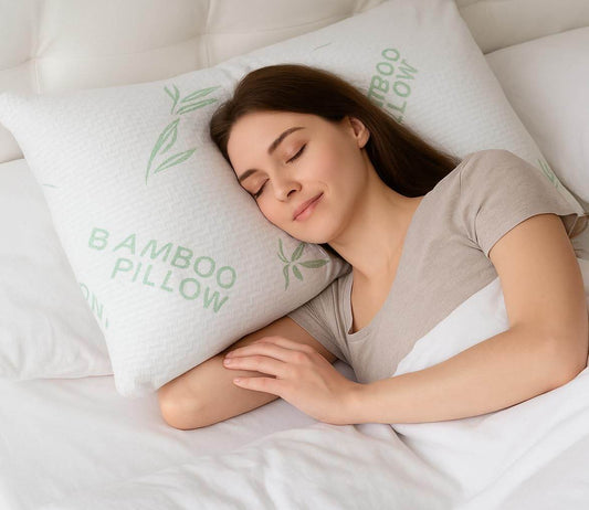 King Size Rayon Derived From Bamboo Pillow, Cooling Shredded Memory Foam Bed Pillows Sets For Back, Stomach, Side Sleepers, Adjustable Soft Firm, Washable Cover, Pack Of 2 & Pack Of 4 Available