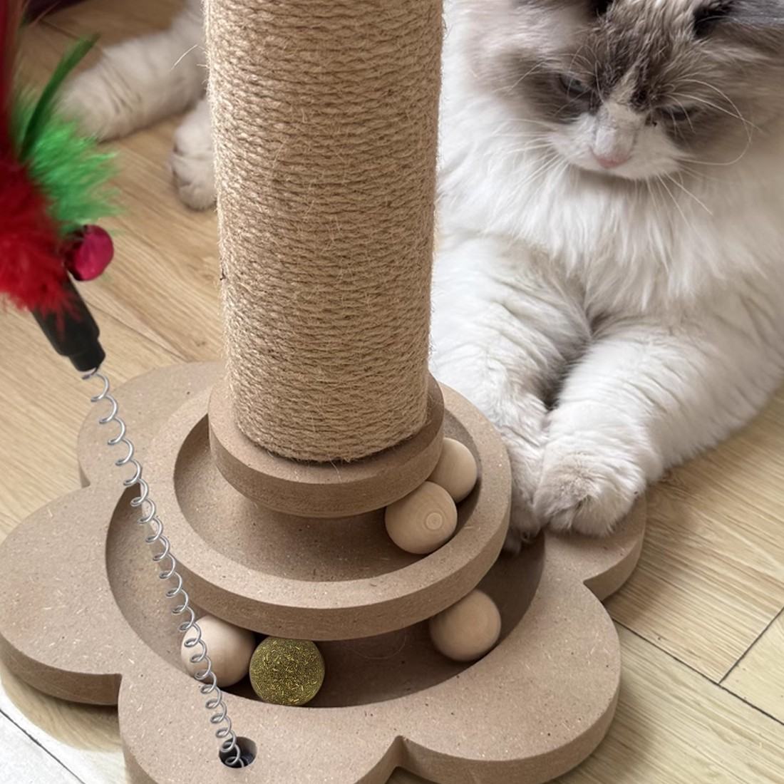 NEW Large Cat Tree Scratching Post Pet Climbing Tower 46X24CM With Column Turntable