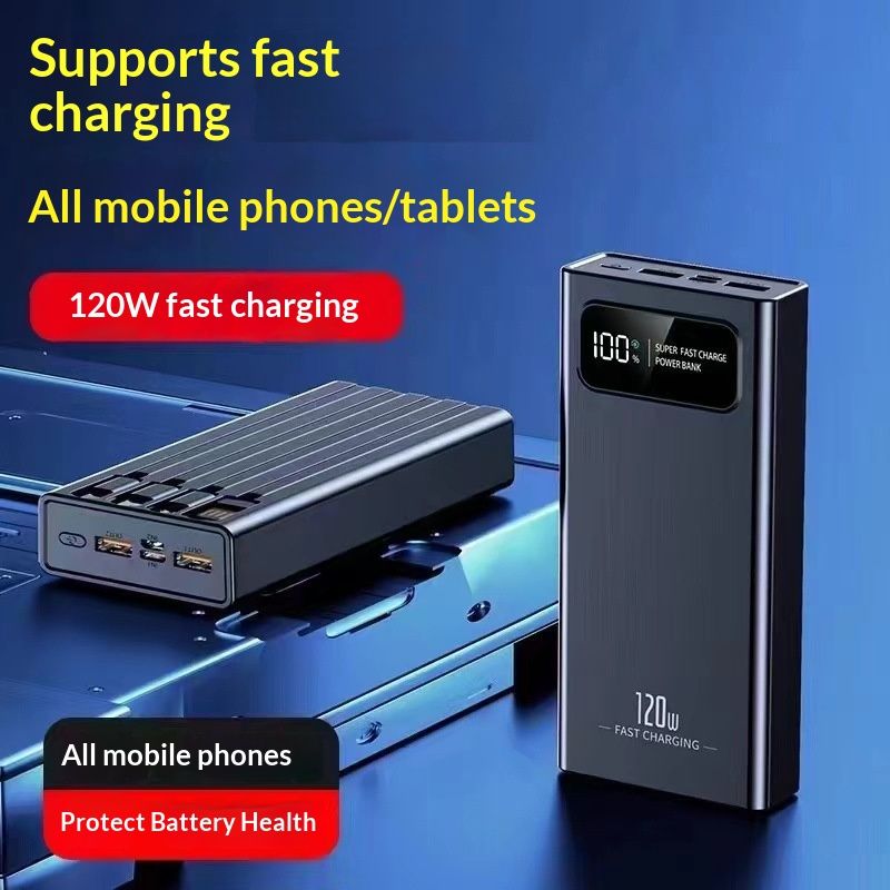 120W Power Bank 20000 MAh High-Capacity Portable Charger Four-Port Compact Mobile Phone Power Bank