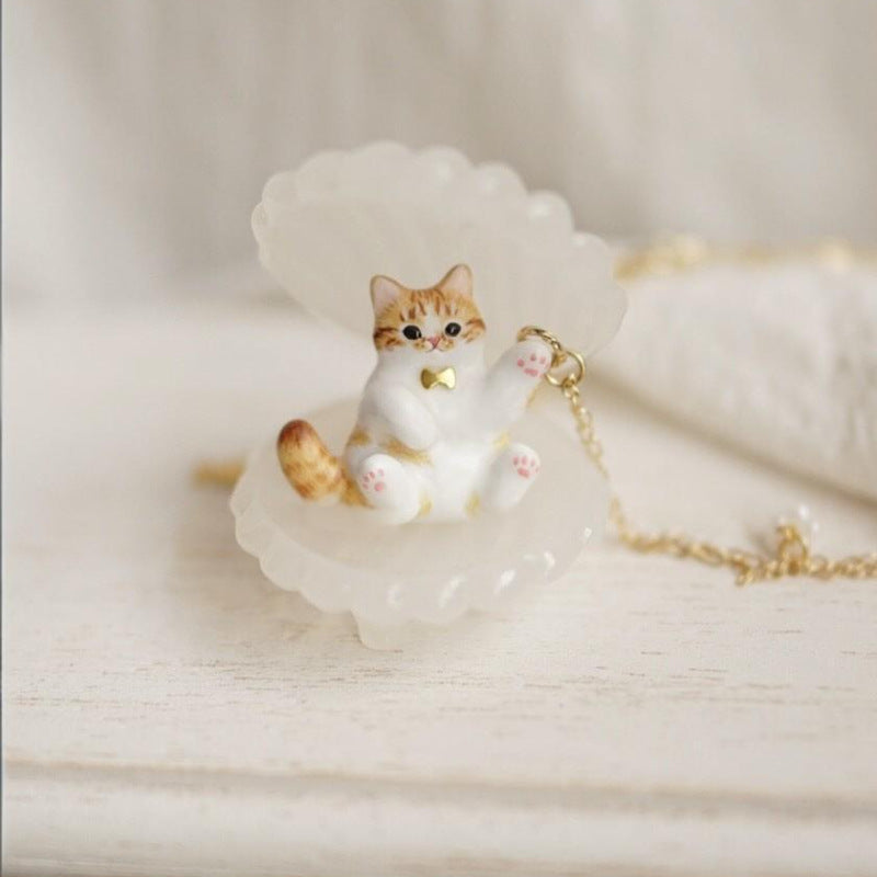 New Animal Series Oil-Drop Cute Cat Pendant Necklace