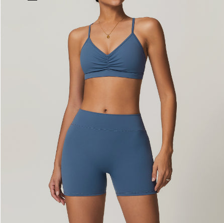 Beauty Back Yoga Clothes Suit Cargo Pocket Sports Suit High Waist Hip Lift Workout Clothes