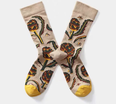 Personalized Oil Painting Ladies' Street Style Fashion Trend Cotton Socks