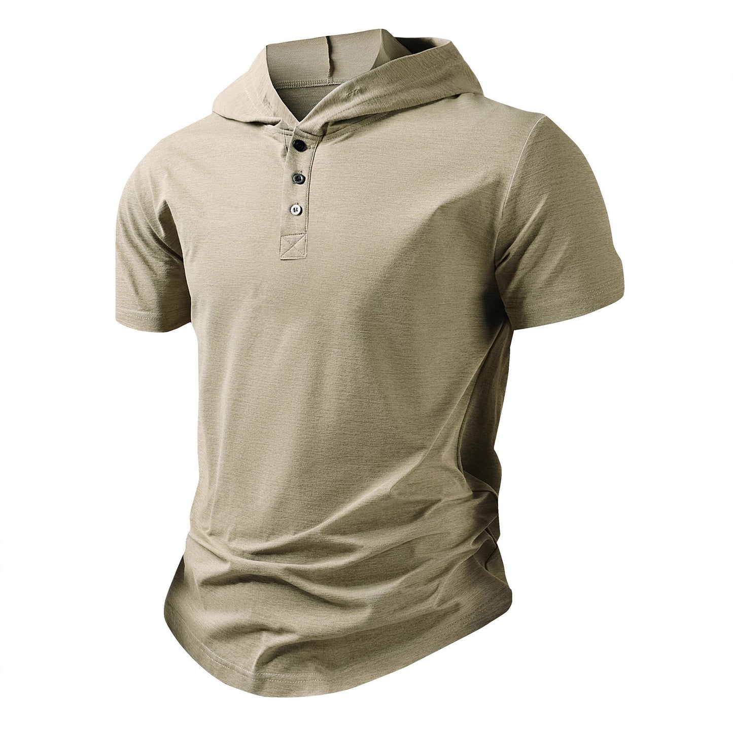 Mens Short-Sleeved Hoodie For Casual Sports And Fitness