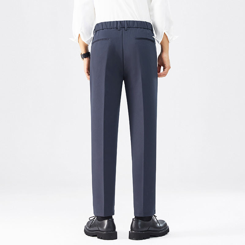 Button-waist Straight-leg Mens Casual Pants Korean-style Trendy