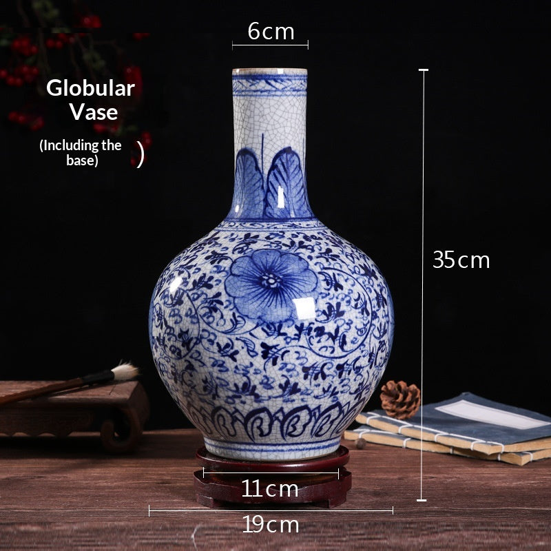 Blue-and-white Porcelain Vase Home Living Room Decoration