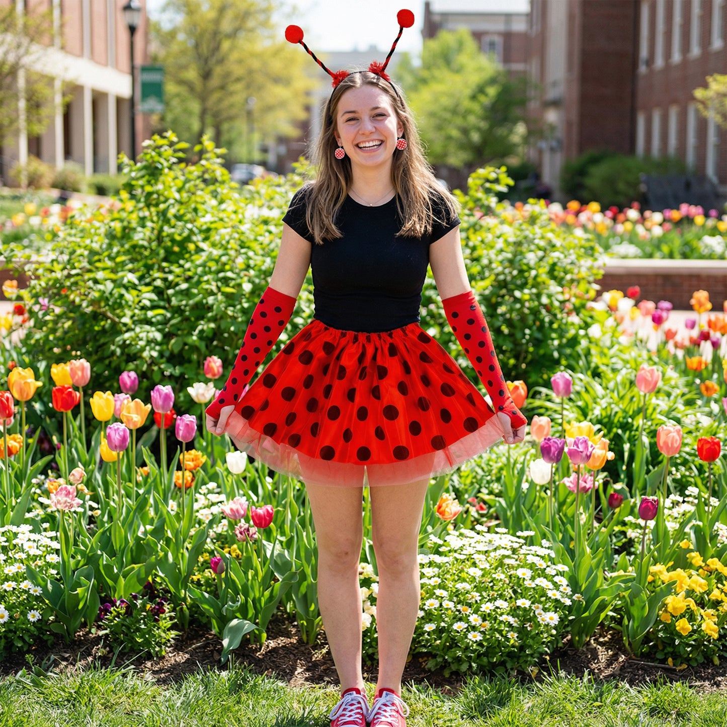 Ladybug Costume Set With Tulle Skirt & Accessories | Insect-Themed Party Outfit—Original Party Gifts For Adults
