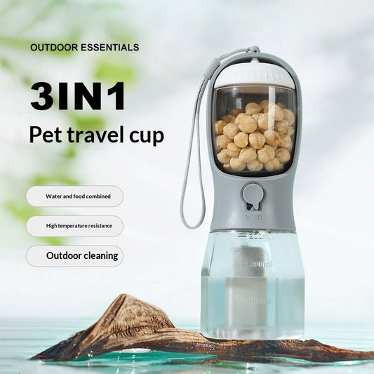 3-in-1 Pet Travel Cup Water Bottle