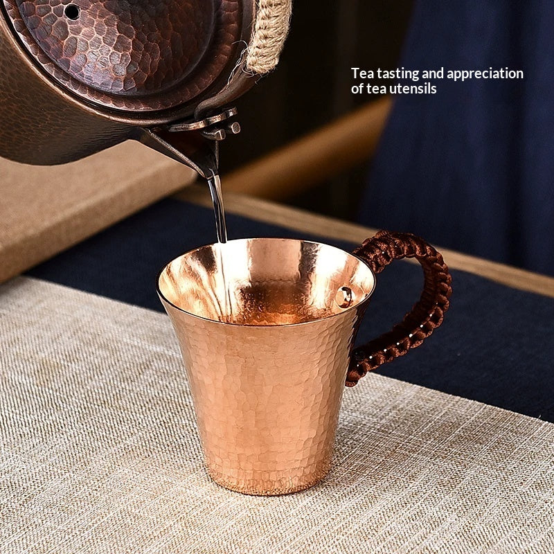 Household Hammered-Texture Thickened Creative Master Cup Single Cup Copper Tea Set