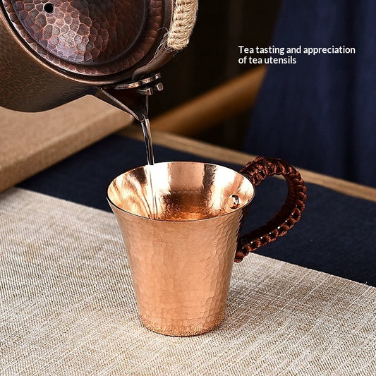 Household Hammered-Texture Thickened Creative Master Cup Single Cup Copper Tea Set