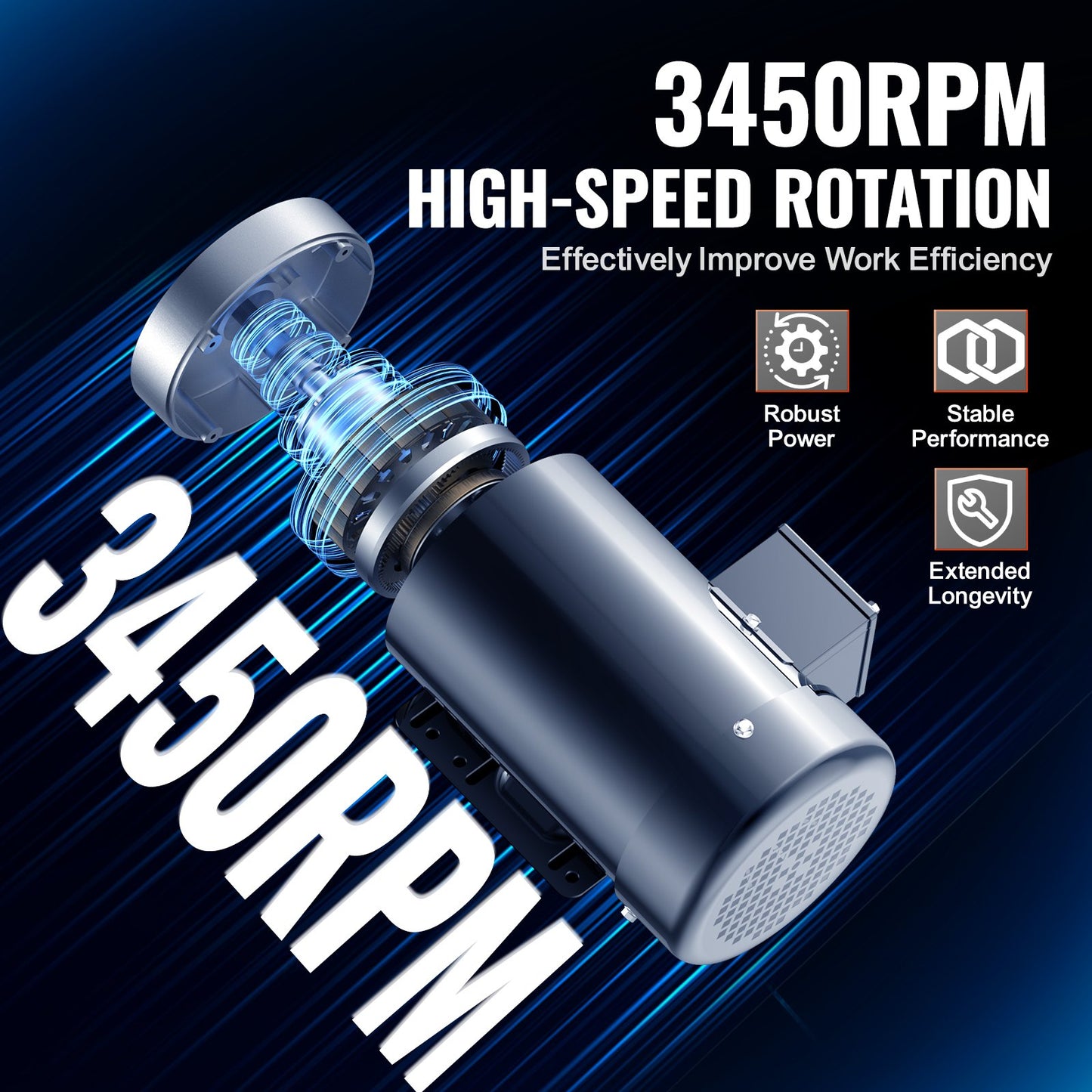2HP Electric Motor 3450 Rpm, AC 230V/460V, 56C Frame, Air Compressor Motor 3-Phase, 5/8' Keyed Shaft, CW/CCW Rotation For Agricultural Machinery And General Equipment