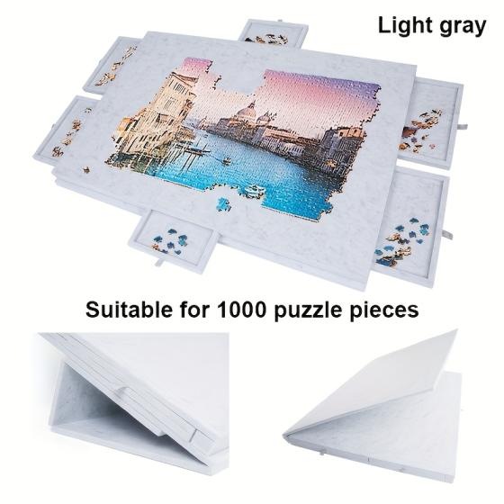 Foldable Puzzle Table With Sorting System Portable Puzzle Organizer For Adults Featuring A Built-in Stand And Protective Cover Spacious Family Game Board Gift For Puzzle Enthusiasts