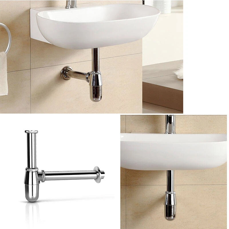 Chrome Bottle Trap Waste Bathroom Basin Sink Pipe K