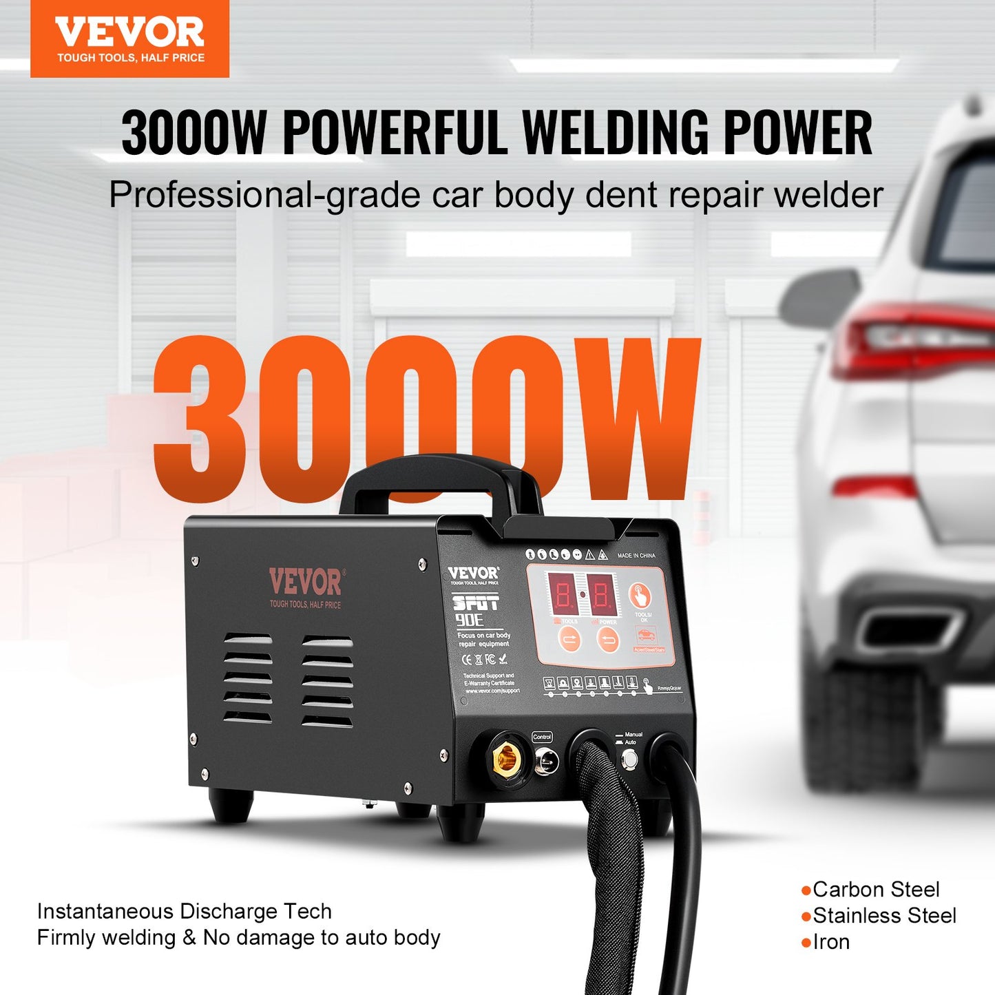 Spot Welder Dent Puller, 3KW Stud Welder Dent Repair Kit With 2 Welding Guns, Auto/Manual Welding & 7 Modes, 110V Auto Body Spot Welding Dent Repair Machine For Car, Truck Dent Repair